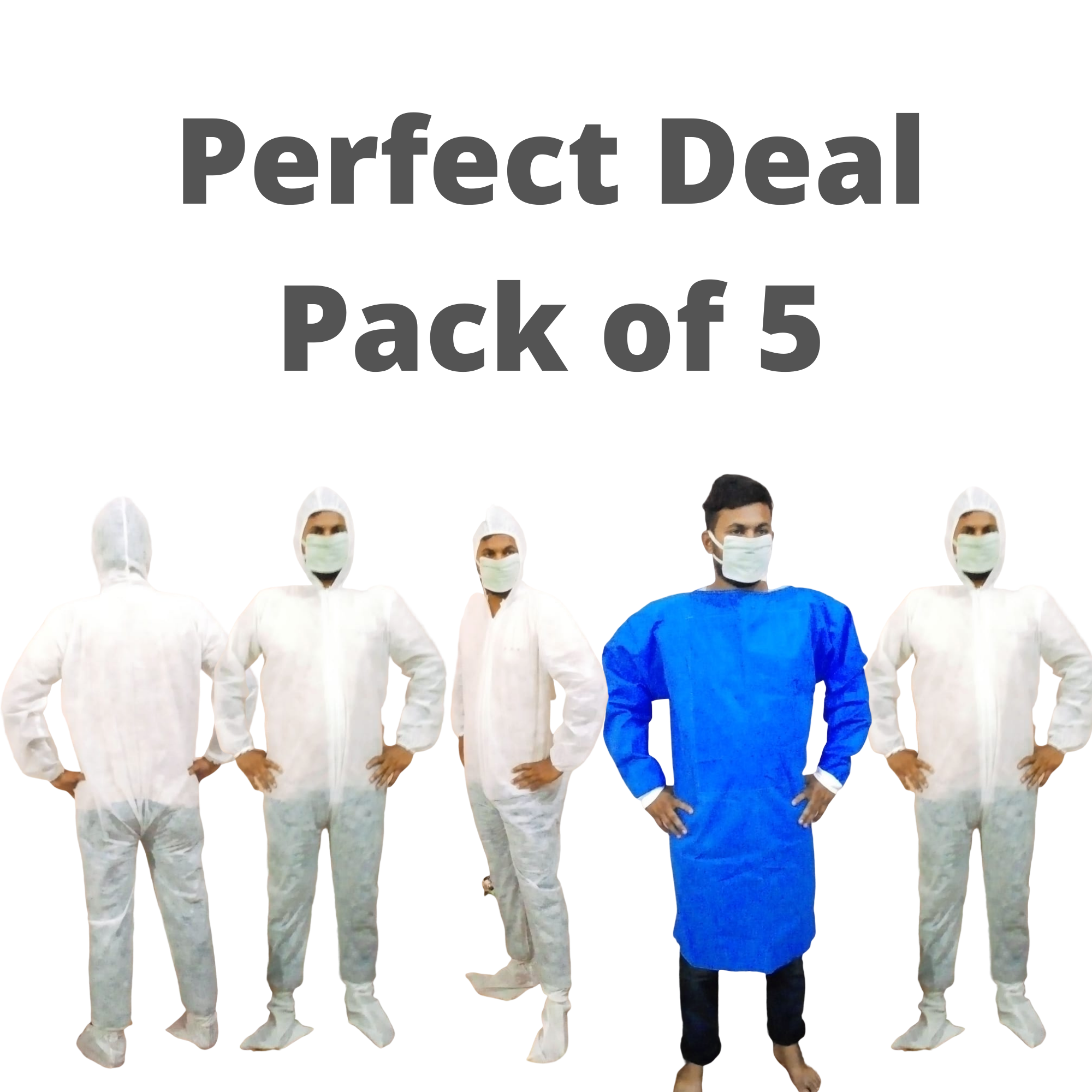 Coverall Suit Disposable. Pack of 5 Coverall Suit Disposable