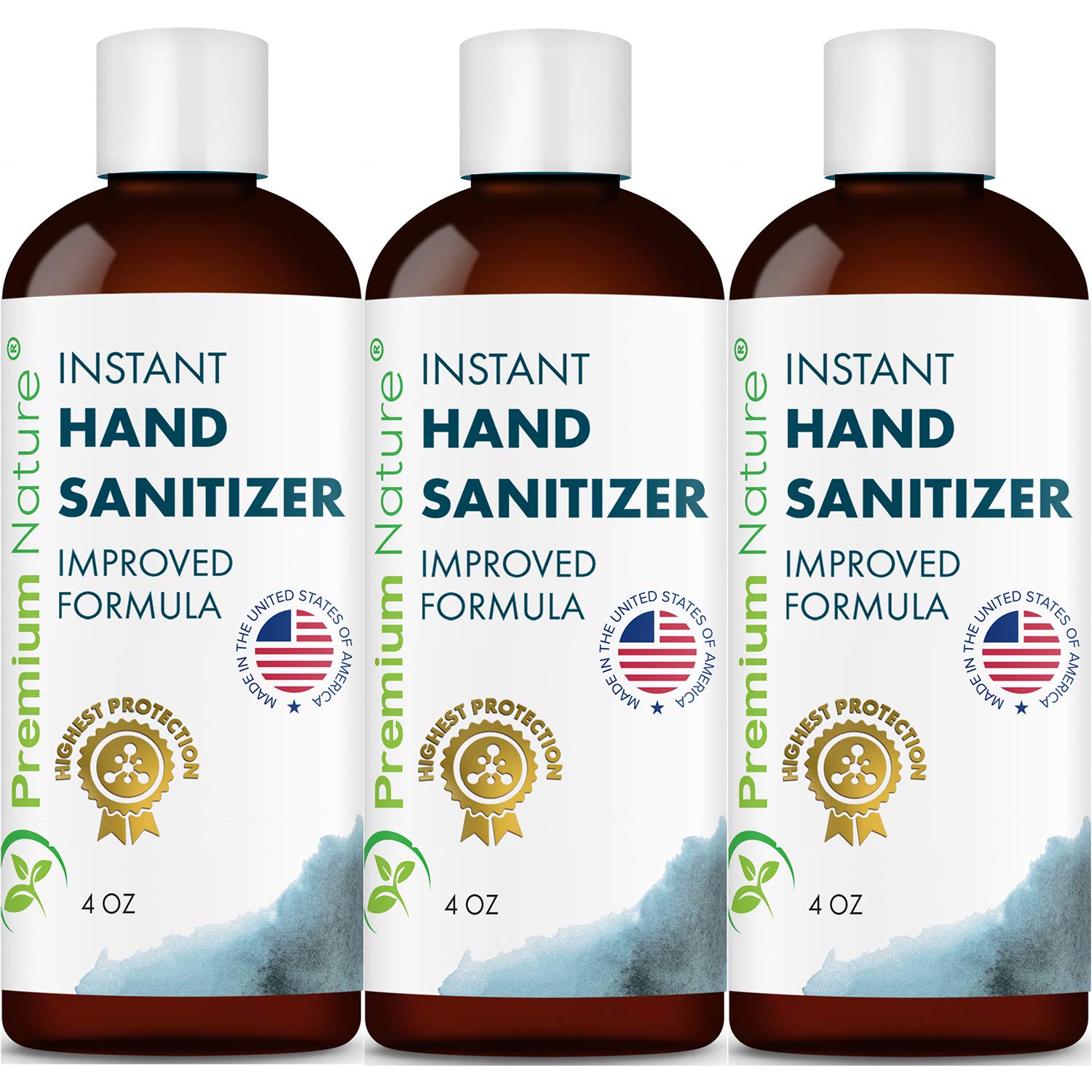 Instant Hand Sanitize Gel - 3 Pack Value Size Advanced Natural Hand Sanitize Cleaner Portable Aloe Vera Moisturizer Packaging May Vary