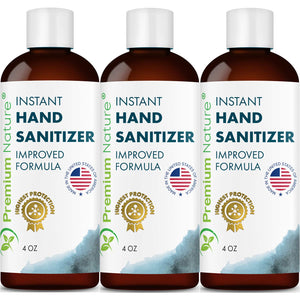 Instant Hand Sanitize Gel - 3 Pack Value Size Advanced Natural Hand Sanitize Cleaner Portable Aloe Vera Moisturizer Packaging May Vary